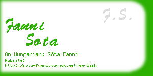 fanni sota business card